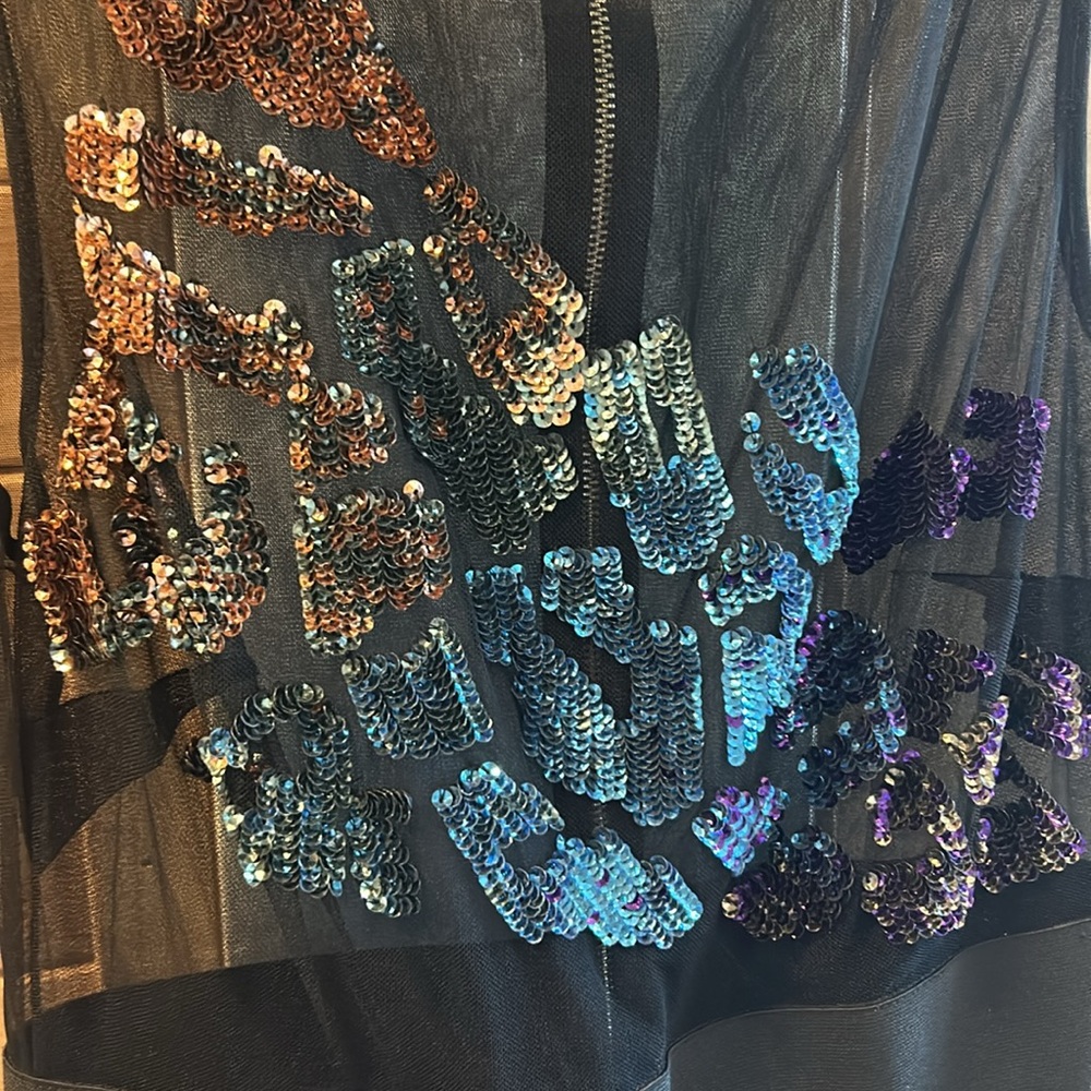 Custom Made In Italy Sequin Embellished Unique Dr… - image 2